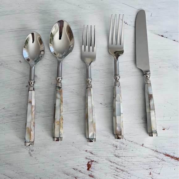 Anthropologie Mother-Of-Pearl Flatware 5 Piece Setting - Picture 2 of 8